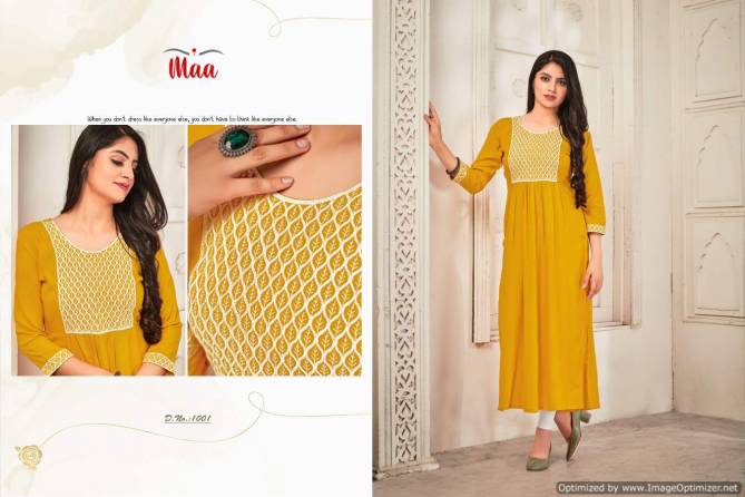 Maa Afreen New Ethnic Wear Embroidery Designer Fancy Wear Kurti Collection